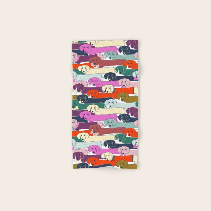 colored doggie pattern Bath Towel Gallery Image 1