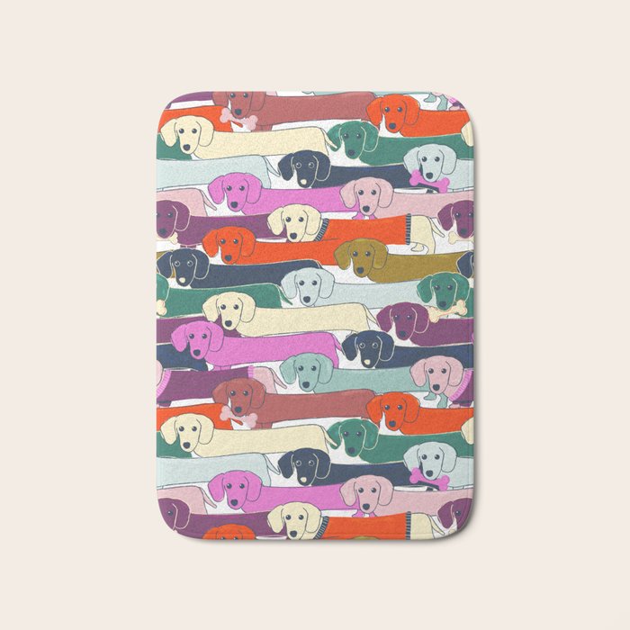 colored doggie pattern Bath Mat Gallery Image 1