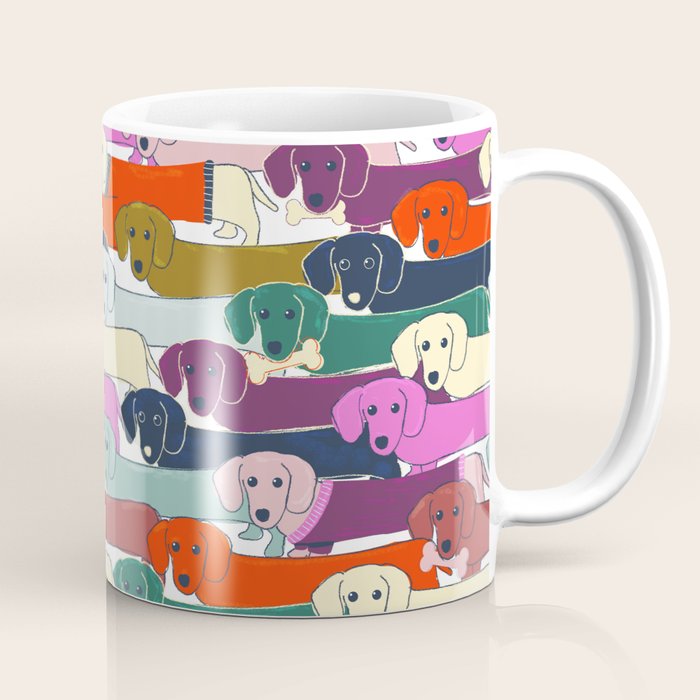 colored doggie pattern Coffee Mug Gallery Image 1