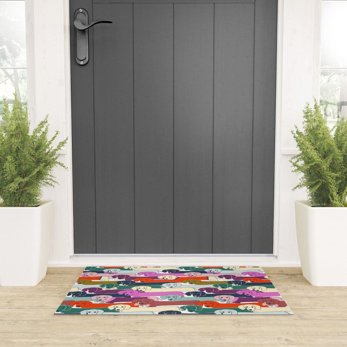 colored doggie pattern Welcome Mat Gallery Image 3