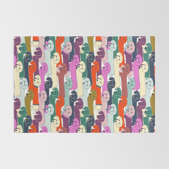 colored doggie pattern Rug Gallery Image 2