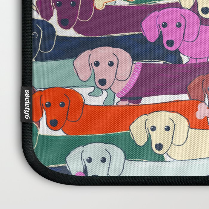 colored doggie pattern Laptop Sleeve Gallery Image 3