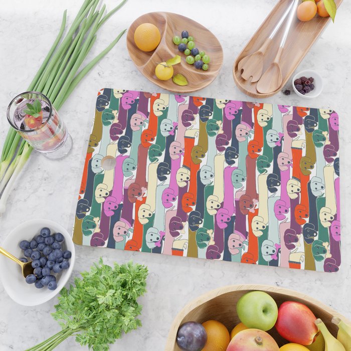 colored doggie pattern Cutting Board Gallery Image 2