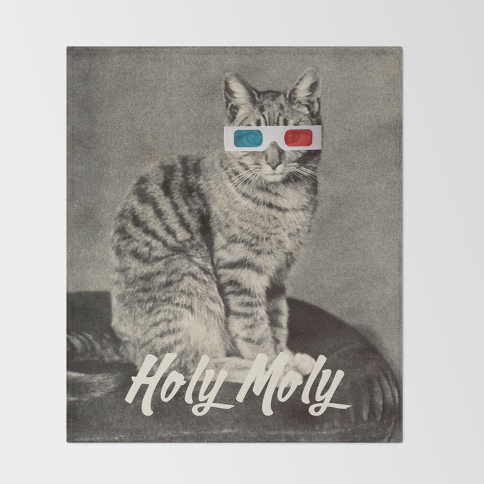 Holy Moly cat Throw Blanket Gallery Image 2