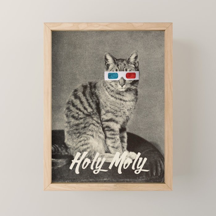 Holy Moly cat Mini Art Print Gallery Image 1