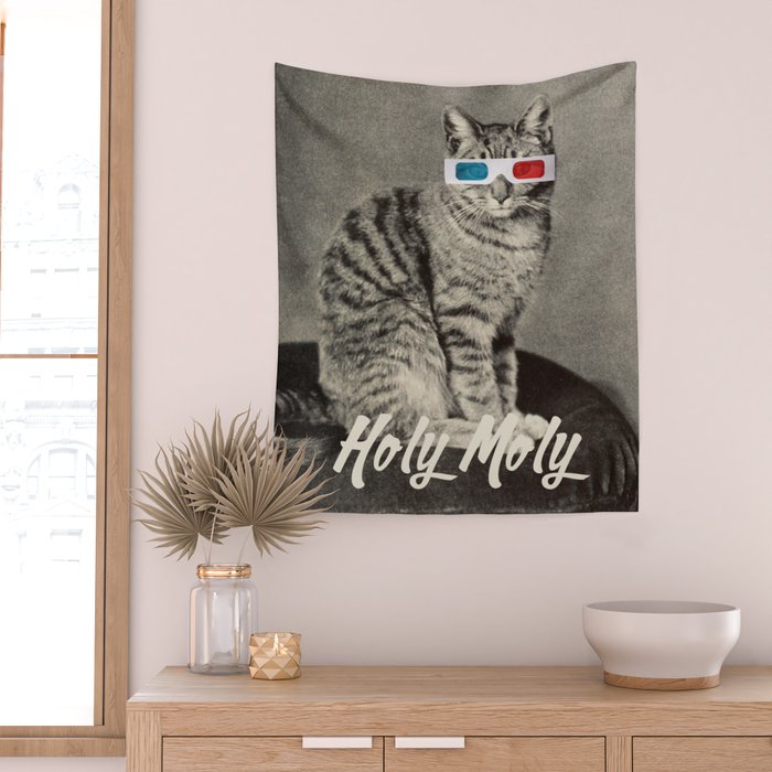 Holy Moly cat Wall Tapestry Gallery Image 2