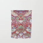 William Morris Strawberry Thief Detail Burgundy Red Wall Hanging Gallery Image 1