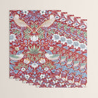 William Morris Strawberry Thief Detail Burgundy Red Wrapping Paper Gallery Image 3