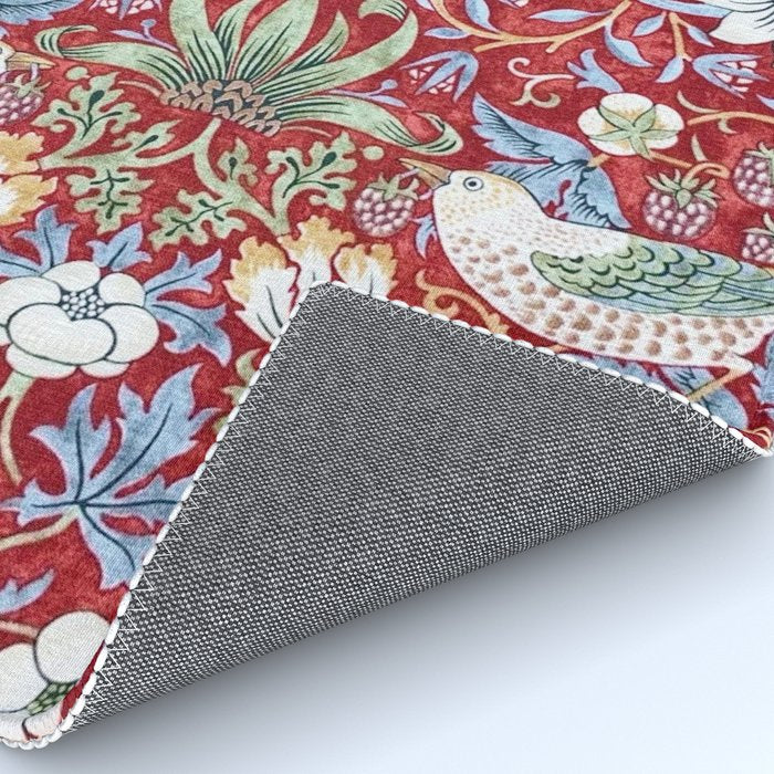 William Morris Strawberry Thief Detail Burgundy Red Rug Gallery Image 4