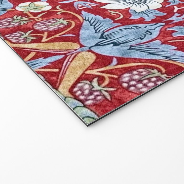 William Morris Strawberry Thief Detail Burgundy Red Welcome Mat Gallery Image 2