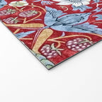 William Morris Strawberry Thief Detail Burgundy Red Welcome Mat Gallery Image 2