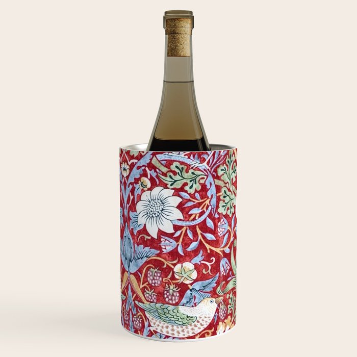 William Morris Strawberry Thief Detail Burgundy Red Wine Chiller Gallery Image 2