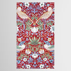 William Morris Strawberry Thief Detail Burgundy Red Tablecloth Gallery Image 2