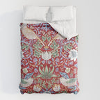 William Morris Strawberry Thief Detail Burgundy Red Comforter Gallery Image 6