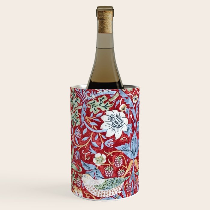 William Morris Strawberry Thief Detail Burgundy Red Wine Chiller Gallery Image 3