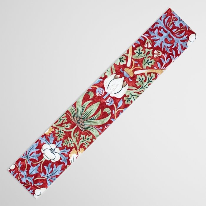 William Morris Strawberry Thief Detail Burgundy Red Table Runner Gallery Image 3