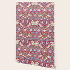 William Morris Strawberry Thief Detail Burgundy Red Wallpaper Gallery Image 2