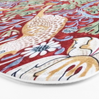 William Morris Strawberry Thief Detail Burgundy Red Bath Mat Gallery Image 3