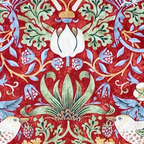 William Morris Strawberry Thief Detail Burgundy Red Coffee Mug Gallery Image 2