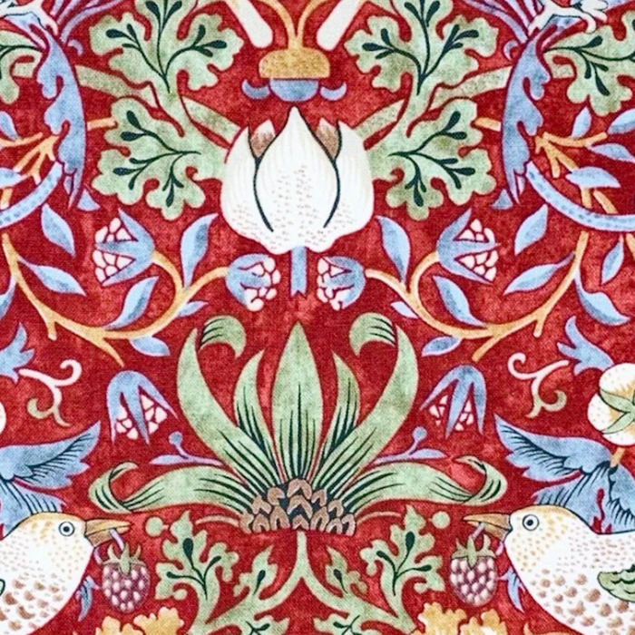 William Morris Strawberry Thief Detail Burgundy Red Coffee Mug Gallery Image 2