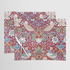 William Morris Strawberry Thief Detail Burgundy Red Placemat Gallery Image 1