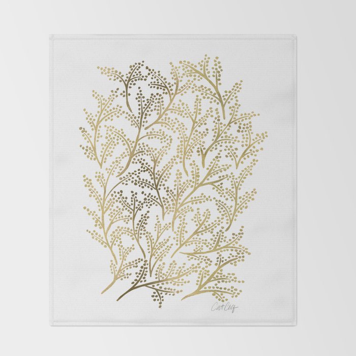 Gold Branches Throw Blanket Gallery Image 2