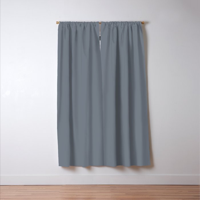 Cool Tone Grey II Solid Color Window Curtain Gallery Image 3
