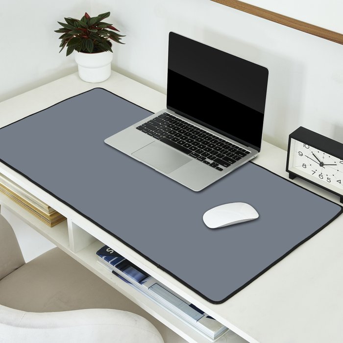 Cool Tone Grey II Solid Color Desk Mat Gallery Image 2
