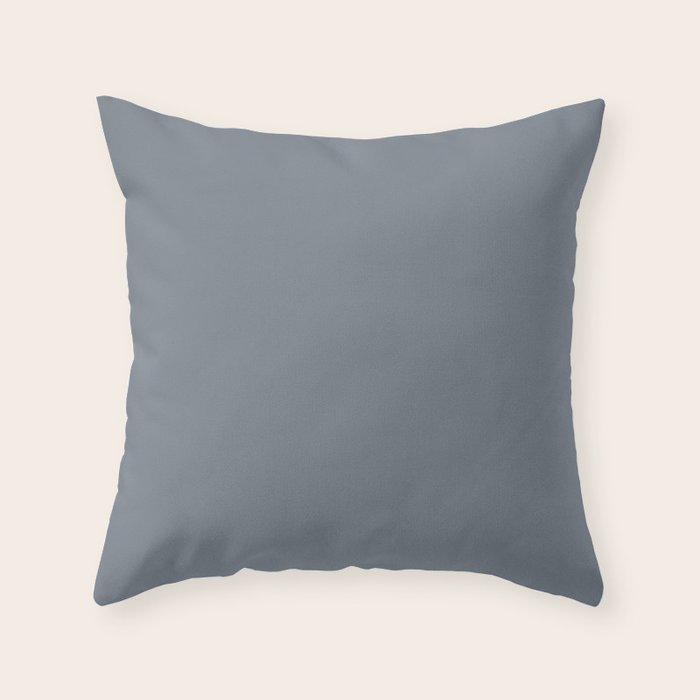 Cool Tone Grey II Solid Color Throw Pillow Gallery Image 6