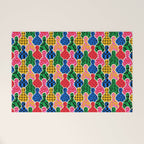 Colorful diverse people crowd art pattern Welcome Mat Gallery Image 1