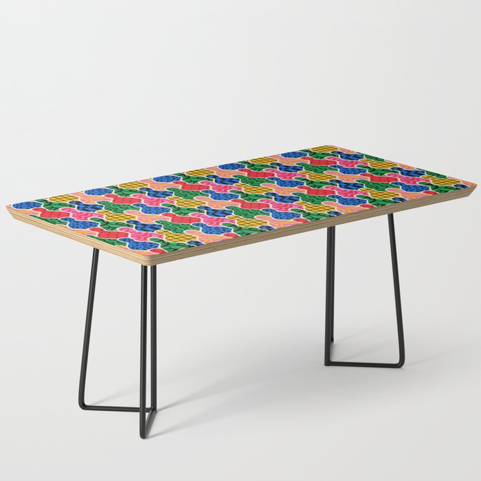 Colorful diverse people crowd art pattern Coffee Table Gallery Image 1