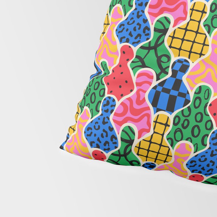 Colorful diverse people crowd art pattern Pillow Sham Gallery Image 4