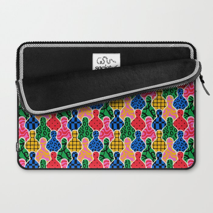 Colorful diverse people crowd art pattern Laptop Sleeve Gallery Image 2