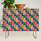Colorful diverse people crowd art pattern Credenza Gallery Image 1