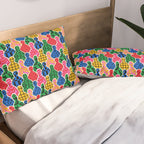 Colorful diverse people crowd art pattern Pillow Sham Gallery Image 2