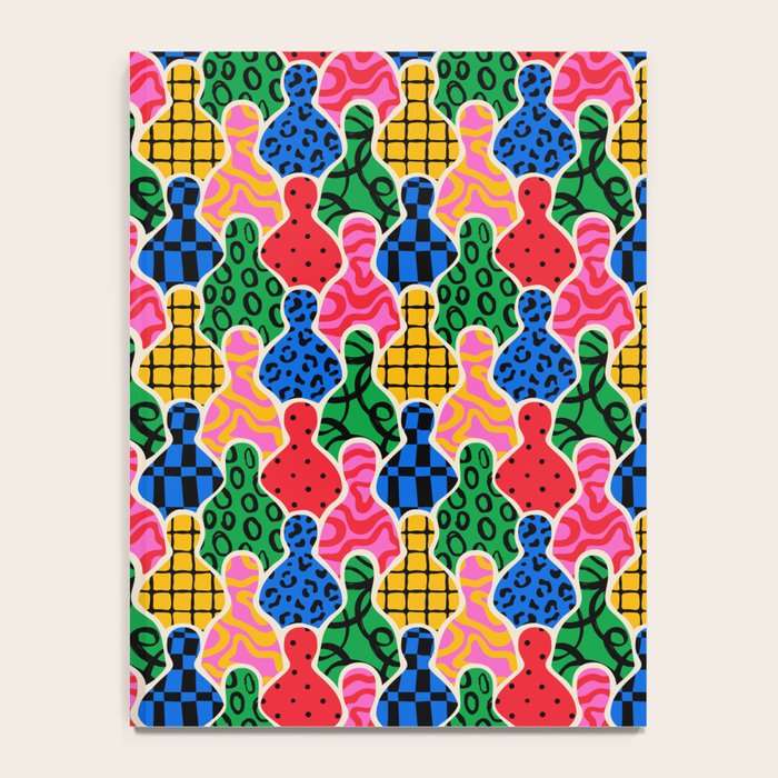 Colorful diverse people crowd art pattern Notebook Gallery Image 4