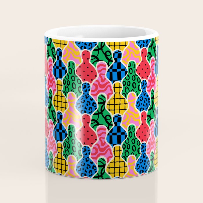 Colorful diverse people crowd art pattern Coffee Mug Gallery Image 4