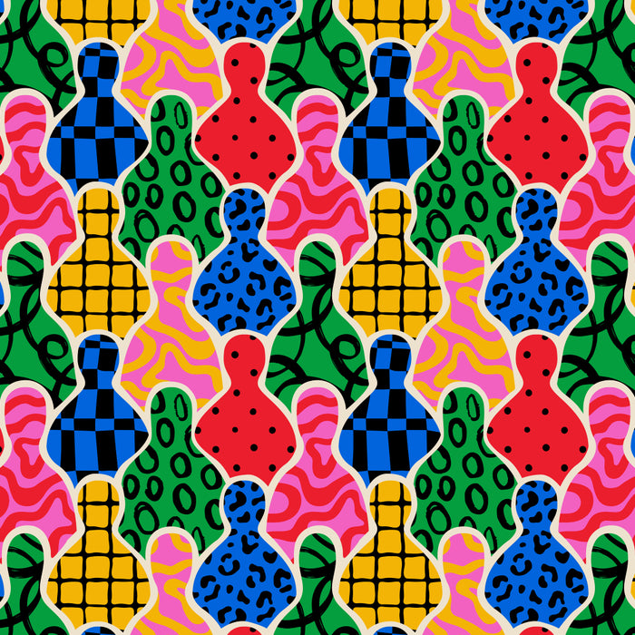 Colorful diverse people crowd art pattern Coffee Mug Gallery Image 2