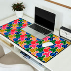 Colorful diverse people crowd art pattern Desk Mat Gallery Image 2