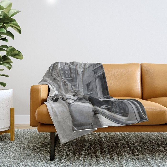 Llama Riding In Taxi Throw Blanket Gallery Image 1