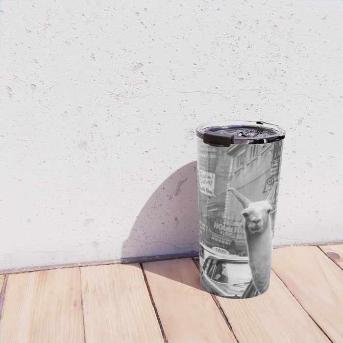 Llama Riding In Taxi Travel Mug Gallery Image 4