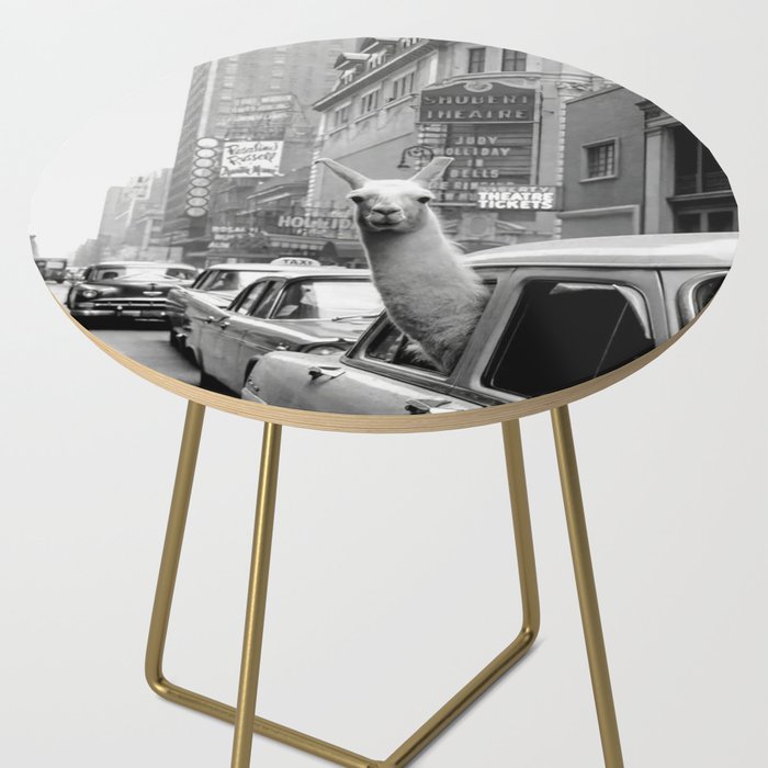 Llama Riding In Taxi Side Table Gallery Image 2
