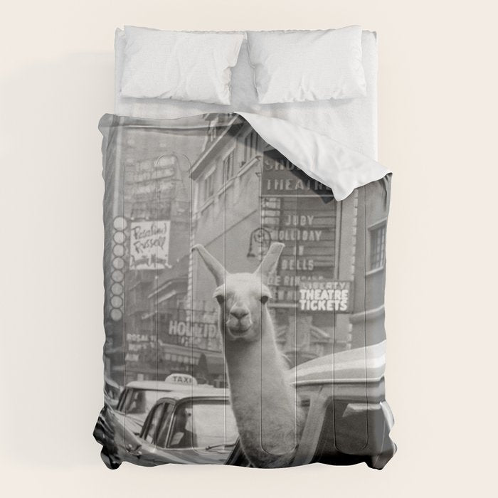 Llama Riding In Taxi Comforter Gallery Image 6