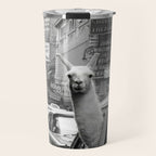 Llama Riding In Taxi Travel Mug Gallery Image 1