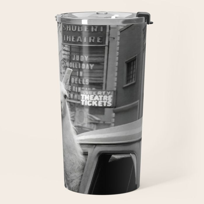 Llama Riding In Taxi Travel Mug Gallery Image 2