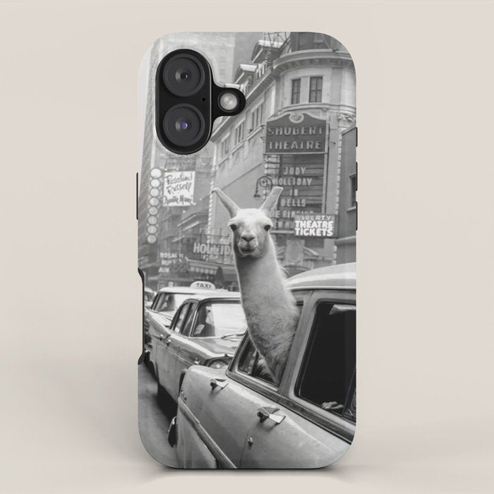 Llama Riding In Taxi iPhone Case Gallery Image 1