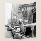 Llama Riding In Taxi Wall Tapestry Gallery Image 4