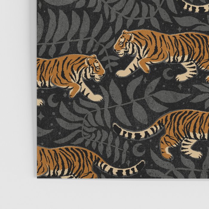Tigers - black and charcoal  Poster Gallery Image 3