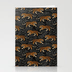 Tigers - black and charcoal  Stationery Card Gallery Image 2
