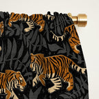 Tigers - black and charcoal  Window Curtain Gallery Image 2